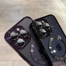 Luxo magnético para magsafe carga sem fio chapeamento caso claro para iphone 11