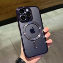 Luxo magnético para magsafe carga sem fio chapeamento caso claro para iphone 11